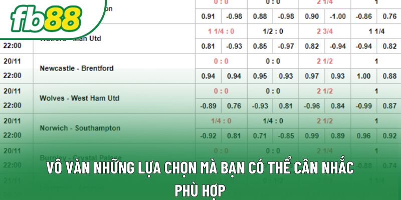 Vô vàn những lựa chọn mà bạn có thể cân nhắc phù hợp Vô vàn những lựa chọn mà bạn có thể cân nhắc phù hợp